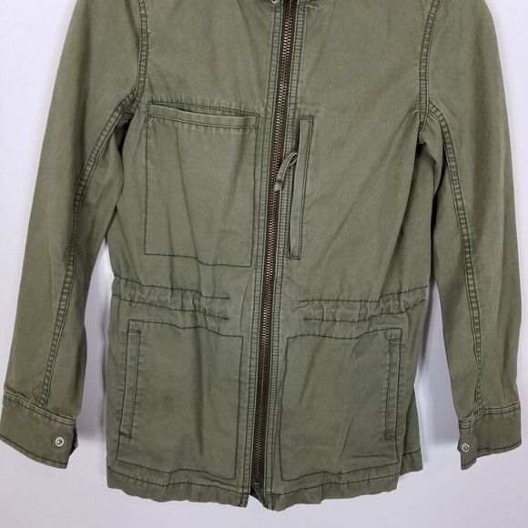 Madewell Women's Military Style Full Zip Jacket Size XS Olive Green Canvas - Picture 3 of 6
